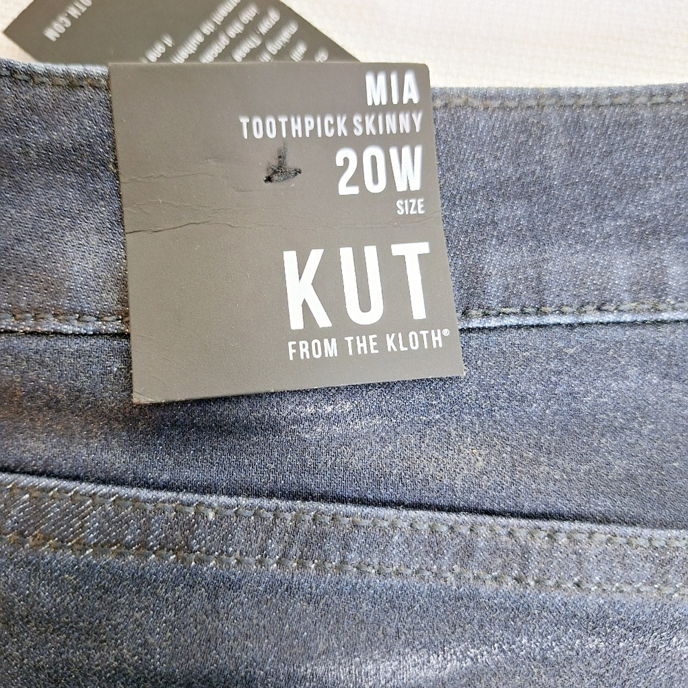 NWT Kut From The Cloth"The Toothpick Skinny"Plus-size Mia dark metallicfin. jean - Picture 9 of 13